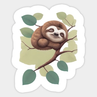 Cute sloth sleeping Sticker